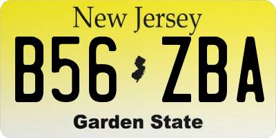 NJ license plate B56ZBA