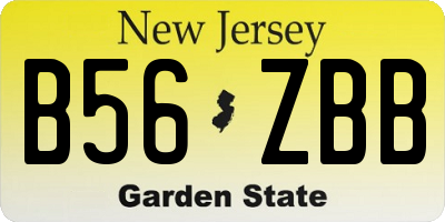 NJ license plate B56ZBB
