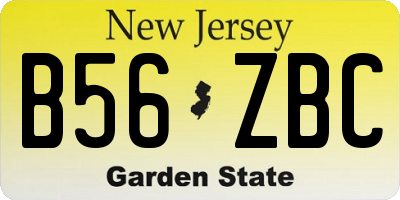NJ license plate B56ZBC