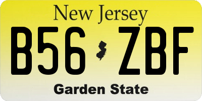 NJ license plate B56ZBF