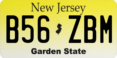 NJ license plate B56ZBM