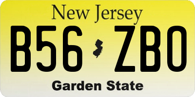 NJ license plate B56ZBO
