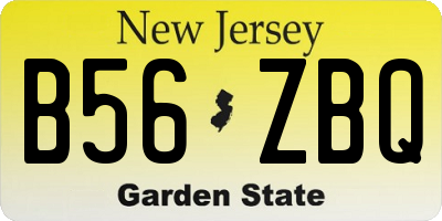 NJ license plate B56ZBQ