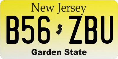 NJ license plate B56ZBU