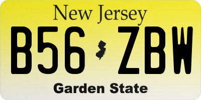 NJ license plate B56ZBW