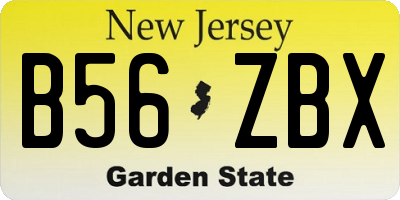 NJ license plate B56ZBX