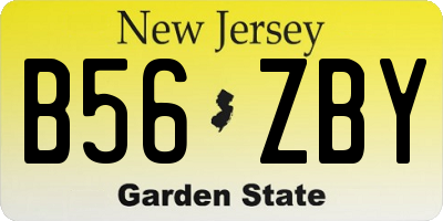 NJ license plate B56ZBY