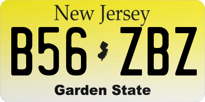 NJ license plate B56ZBZ