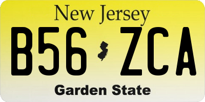 NJ license plate B56ZCA