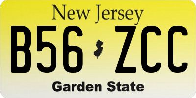 NJ license plate B56ZCC