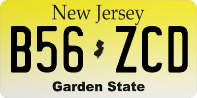 NJ license plate B56ZCD