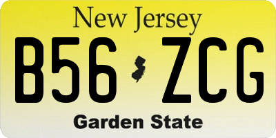 NJ license plate B56ZCG