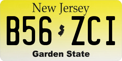 NJ license plate B56ZCI