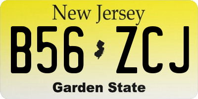 NJ license plate B56ZCJ