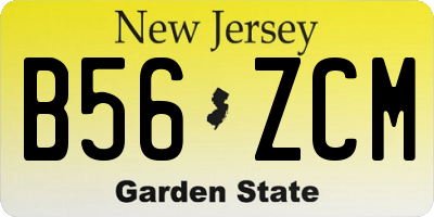 NJ license plate B56ZCM
