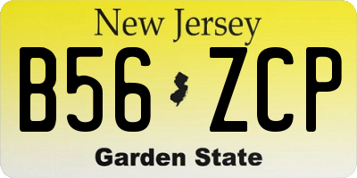 NJ license plate B56ZCP