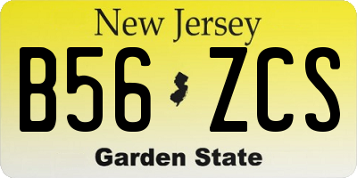 NJ license plate B56ZCS
