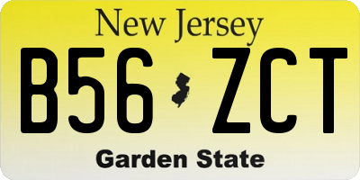 NJ license plate B56ZCT