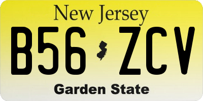 NJ license plate B56ZCV