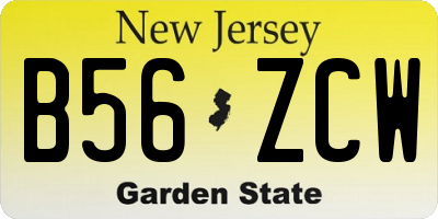NJ license plate B56ZCW