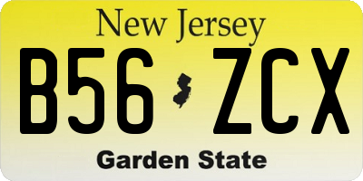 NJ license plate B56ZCX