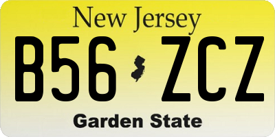 NJ license plate B56ZCZ
