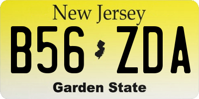 NJ license plate B56ZDA