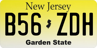 NJ license plate B56ZDH