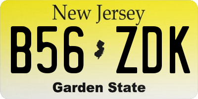 NJ license plate B56ZDK