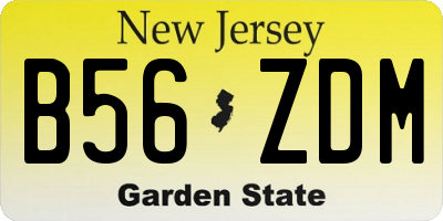 NJ license plate B56ZDM