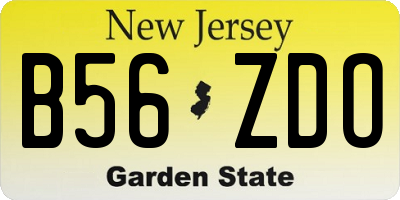 NJ license plate B56ZDO