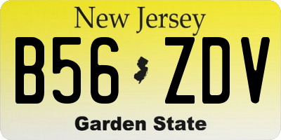 NJ license plate B56ZDV