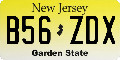 NJ license plate B56ZDX
