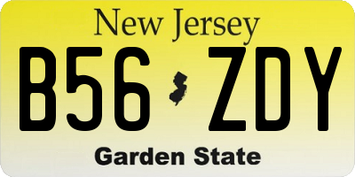 NJ license plate B56ZDY