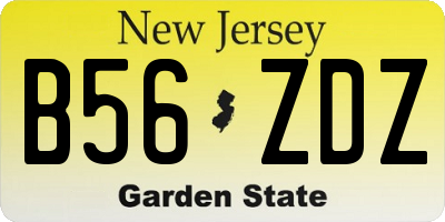 NJ license plate B56ZDZ