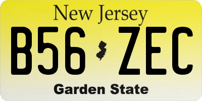 NJ license plate B56ZEC