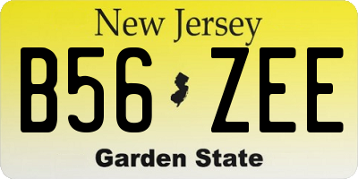 NJ license plate B56ZEE