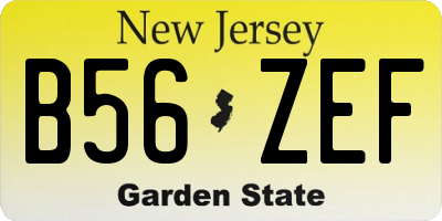 NJ license plate B56ZEF