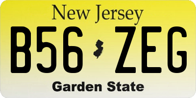 NJ license plate B56ZEG