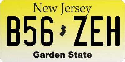 NJ license plate B56ZEH