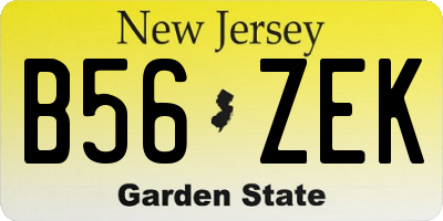 NJ license plate B56ZEK