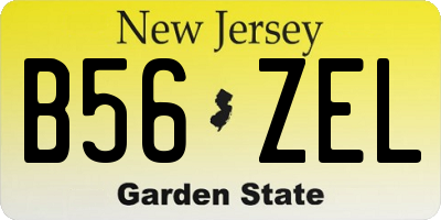 NJ license plate B56ZEL