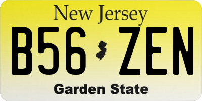 NJ license plate B56ZEN