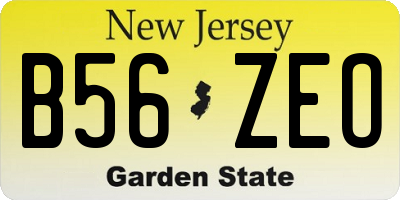 NJ license plate B56ZEO
