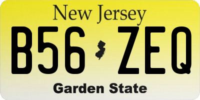 NJ license plate B56ZEQ