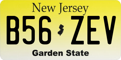 NJ license plate B56ZEV