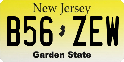 NJ license plate B56ZEW