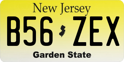 NJ license plate B56ZEX