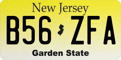 NJ license plate B56ZFA