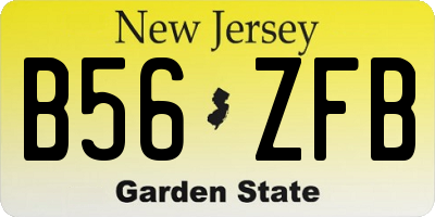 NJ license plate B56ZFB